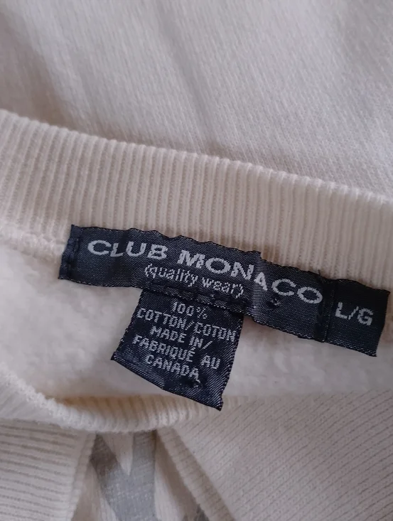 Vintage Club Monaco Cream Logo Crewneck Sweater UNISEX - Picture 9 of 9
